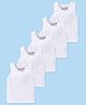 Trampoline Cotton Knit Sleeveless Solid Vests Pack Of 5 - White