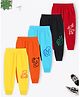 Trampoline Cotton Blend Knit Full Length Animal Printed Pajamas Pack Of 5 - Light Blue Red & Orange