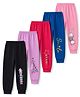 Trampoline Cotton Blend Knit Kitty & Unicorn Printed Pajamas Pack Of 5 - Pink Lilac & Black