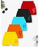 Trampoline Cotton Blend Knit Shorts With Animals & Snail Print Pack Of 5 - Red Black & Yellow