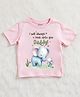 KNITROOT Cotton Knit Fathers Day Theme Half Sleeves I Will Always Look Upto You Daddy Text Printed Tee - Pink