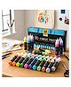 Elecart 3D Fabric Paint Set with 24 Vibrant Colors & 3 Nylon Brushes | Permanent Textile Paint Kit with Metallic, Neon, Glitter & Glow in the Dark Shades | For Fabric, Clothes, Canvas, Ceramic