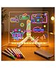 Elecart 3D Acrylic Writing Board with LED Light & Pen | 20x20 cm Transparent LED Message Board | USB Glow Memo Dry Erase Board for Home, Office, Study Desk, Kids Drawing & Personalized Gifts