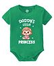 Baby Buzz 100% Cotton Knit Half Sleeves Daddys Little Princess Text Printed Onesie - Green