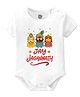 Baby Buzz 100% Cotton Knit Half Sleeves Jay Jagannath Text Printed Onesie - White
