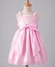 Kookie Kids Woven Sleeveless Solid Party Dress With Bow Applique - Pink