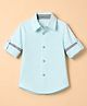 Kookie Kids Cotton Woven Shirt with Full Sleeves - Sky Blue