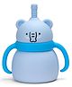 Teri Beri Silicone Straw Sipper Cup 200ml , Leak-Proof Toddler Training Cup , BPA Free , Easy Grip Handles , Spill Resistant Kids Drinking Cup (Blue)