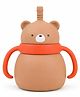 Teri Beri Silicone Straw Sipper Cup 200ml , Leak-Proof Toddler Training Cup , BPA Free , Easy Grip Handles , Spill Resistant Kids Drinking Cup (Brown)