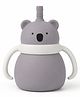 Teri Beri Silicone Straw Sipper Cup 200ml , Leak-Proof Toddler Training Cup , BPA Free , Easy Grip Handles , Spill Resistant Kids Drinking Cup (Grey)