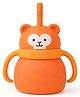 Teri Beri Silicone Straw Sipper Cup 200ml , Leak-Proof Toddler Training Cup , BPA Free , Easy Grip Handles , Spill Resistant Kids Drinking Cup (Orange)