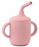 Teri Beri Silicone Straw Sipper Cup 250ml with Twin Handles , Leak-Proof Spill Resistant Kids Drinking Cup , BPA Free , Easy Grip Training Cup for Toddlers (Pink)