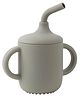 Teri Beri Silicone Straw Sipper Cup 250ml with Twin Handles , Leak-Proof Spill Resistant Kids Drinking Cup , BPA Free , Easy Grip Training Cup for Toddlers (Olive Green)