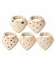 Teri Beri 4 Layered Muslin Bandana Bibs With Snap Button Napkin + Bib (Pack of 4)