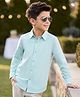 Kookie Kids Cotton Woven Oxford Shirt With Full Sleeves - Sky Blue