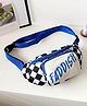 Priaansha Creations Checked & Faddish Text Printed Waist Bag - Blue