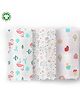 Moms Home Organic Cotton Muslin Swaddle| Soft Pure Cotton Sheets Baby Wrap Set for Newborn Babies | Flamingo, Blossom & Ice Cream| Pack of 3