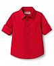 Kookie Kids Poplin Woven Full Sleeves Solid Shirt - Red
