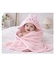Teri Beri Cotton Soft & Hypoallergenic Baby Hooded Bath Towel With Animal Design & Applique L 80 x B 80 cm - Pink