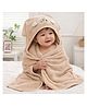 Teri Beri Cotton Soft & Hypoallergenic Baby Hooded Bath Towel With Animal Design & Applique L 80 x B 80 cm - Brown