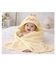 Teri Beri Cotton Soft & Hypoallergenic Baby Hooded Bath Towel With Animal Design & Applique L 80 x B 80 cm - Yellow
