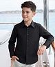 Kookie Kids Poplin Woven Full Sleeves Solid Shirt - Black