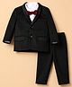 Babyhug Woven Full Sleeves Woven Party suit With Bow - Black