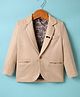 Rikidoos Cotton Woven Full Sleeves Solid Textured Blazer - Tan