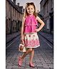 Lei-Chie Cotton Blend Woven Sleeveless Lace Embellished Top & Skirt - Pink
