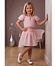 Lei-Chie Cotton Blend Woven Half Sleeves Floral Printed Top & Skirt Set - Pink