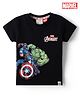 Ollypop Sinker Knit Half Sleeves T-Shirt With Avengers Graphic - Black