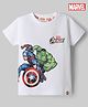 Ollypop Sinker Knit Half Sleeves T-Shirt With Avengers Graphic - White