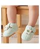 Neska Moda Star Applique Detailed Velcro Closure Booties - Green