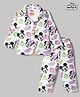 Babyhug Disney Single Jersey Knit Full Sleeves Co-Ords Shirt & Pyjama Night Suit with Minnie Mouse Graphics - White