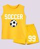 BLUSHES 100% Cotton Knit Sleeveless Football Printed Tee & Shorts Set - Yellow