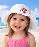 Trubliz Floral & Bow Applique Detailed Hat - White - Circumference 52-56 Cms
