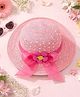 Trubliz Floral & Bow Applique Detailed Hat - Dark Pink - Circumference 52-56 Cms