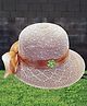 Trubliz Floral Applique Detailed Hat - Dark Beige - Circumference 52-56 Cms