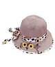 Trubliz Sunflower Applique Detailed Hat - Dark Beige - Circumference 52-56 Cms