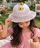 Trubliz Butterfly Applique Detailed Hat - Beige - Circumference 52-56 Cms