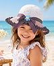 Trubliz Bow & Floral Applique Detailed Polka Dots Printed Hat - Dark Beige - Circumference 52-56 Cms