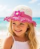 Trubliz Bow & Floral Applique Detailed Polka Dots Printed Hat - Red - Circumference 52-56 Cms
