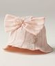 Trubliz Cotton Woven Bow Applique Detailed Bucket Hat - Peach - Circumference 45-50 Cms