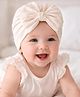 Trubliz Woven Bow Applique Detailed Turban Cap - Beige - Circumference 43-46 Cms