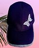 Trubliz Cotton Woven Butterfly Applique Detailed Stone Embellished Baseball Cap - Purple - Circumference 50-57 Cms