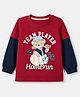 Babyhug 100% Cotton Knit T-Shirts with Full Doctor Sleeves and Homerun Team Player Text with Bear Print - Dark Red