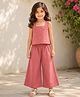 The Magic Wand Woven Sleeveless Pearl Embellished Top & Palazzo Set - Peach