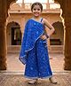 Bolly Lounge Cotton Blend Woven Sleeveless Bandhani Printed Top & Palazzo Set - Blue