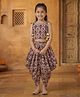 Bolly Lounge Cotton Blend Woven Sleeveless Abstract Printed Crop Top & Dhoti Set - Multi Colour
