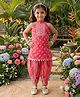 Bolly Lounge Cotton Blend Woven Sleeveless Floral Printed Kurti & Dhoti Set - Pink